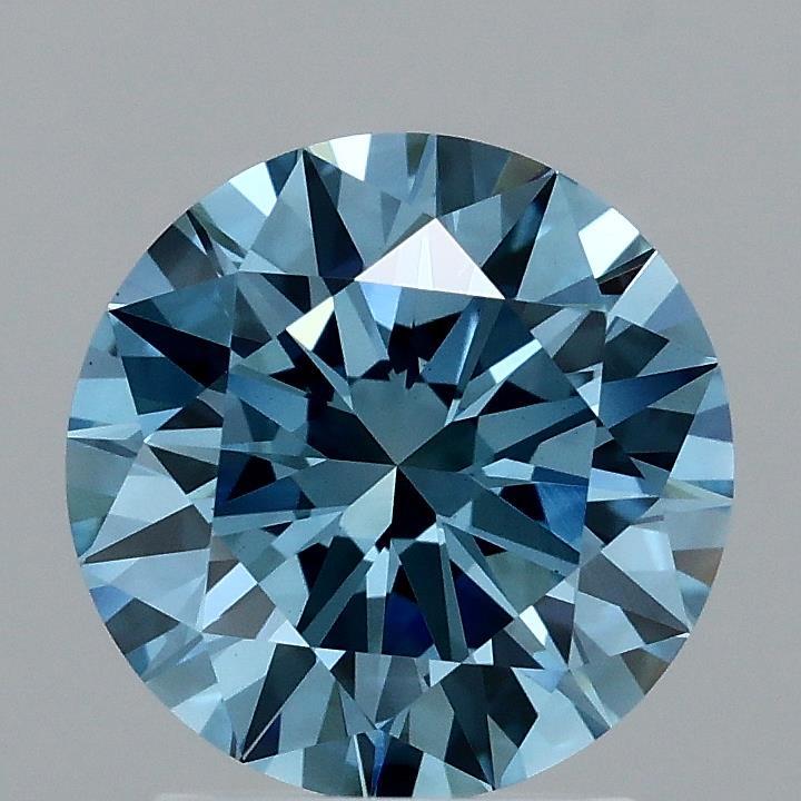 2.00 Ct. Fancy Vivid Blue Round Lab Grown Diamond
