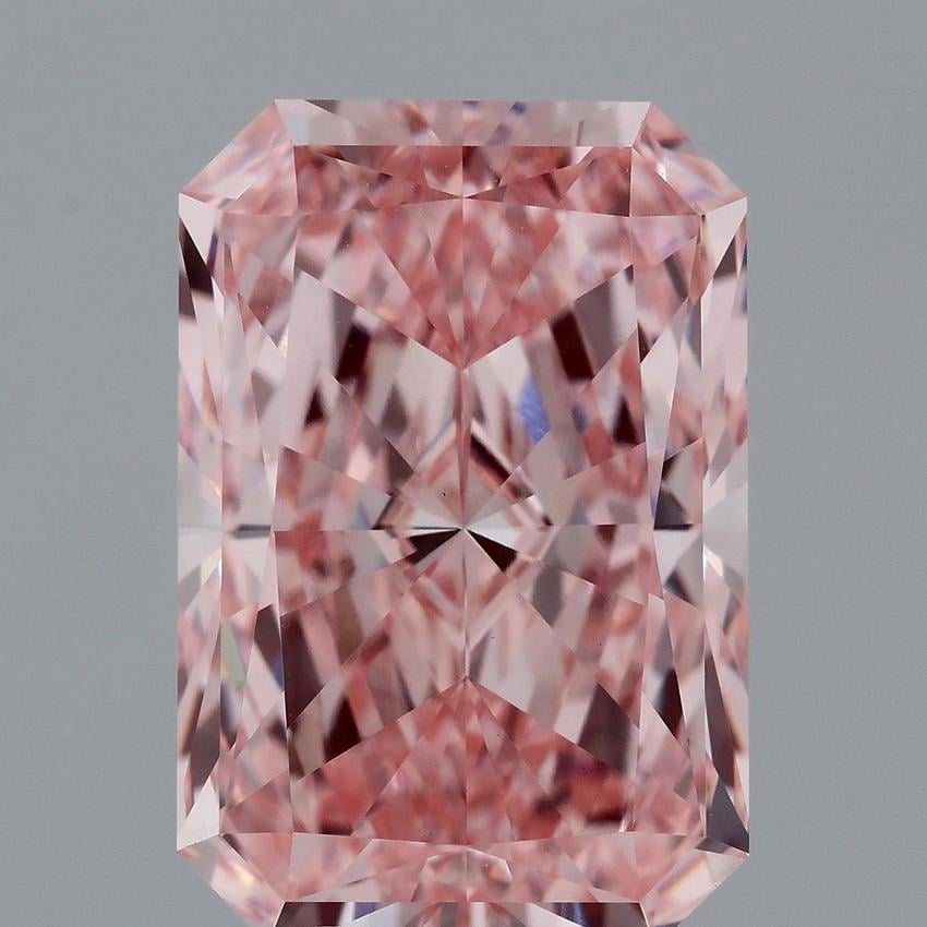 7.11 Ct. Fancy Vivid Pink Radiant Lab Grown Diamond
