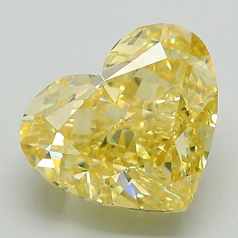 4.16 Ct. Fancy Vivid Yellow Heart Lab Grown Diamond