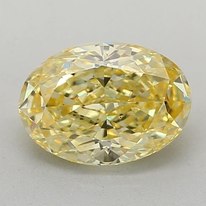 0.91 Ct. Fancy Intense  Yellow Oval Lab Grown Diamond