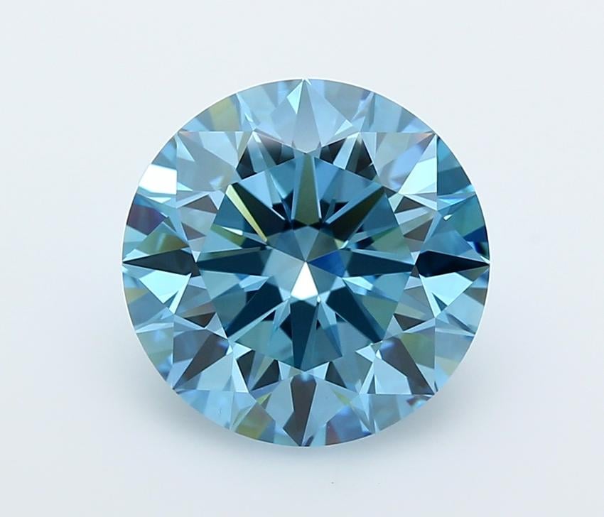 5.04 Ct. Fancy Vivid  Blue Round Lab Grown Diamond
