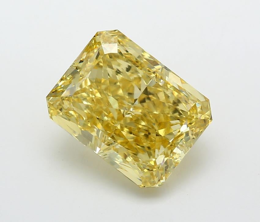 10.18 Ct. Fancy Vivid  Yellow Radiant Lab Grown Diamond