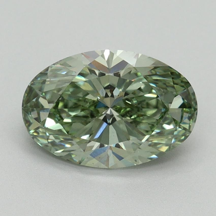 1.61 Ct. Fancy Vivid Green Oval Lab Grown Diamond