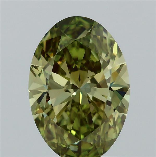 1.11 Ct. Fancy Vivid  Green Oval Lab Grown Diamond