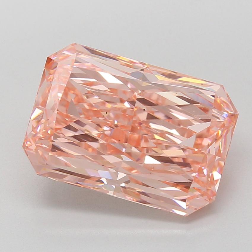 7.09 Ct. Fancy Vivid Pink Radiant Lab Grown Diamond