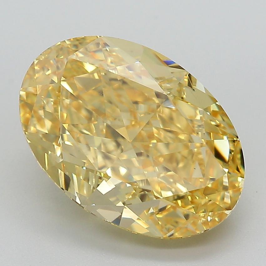 6.48 Ct. Fancy Vivid  Yellow Oval Lab Grown Diamond