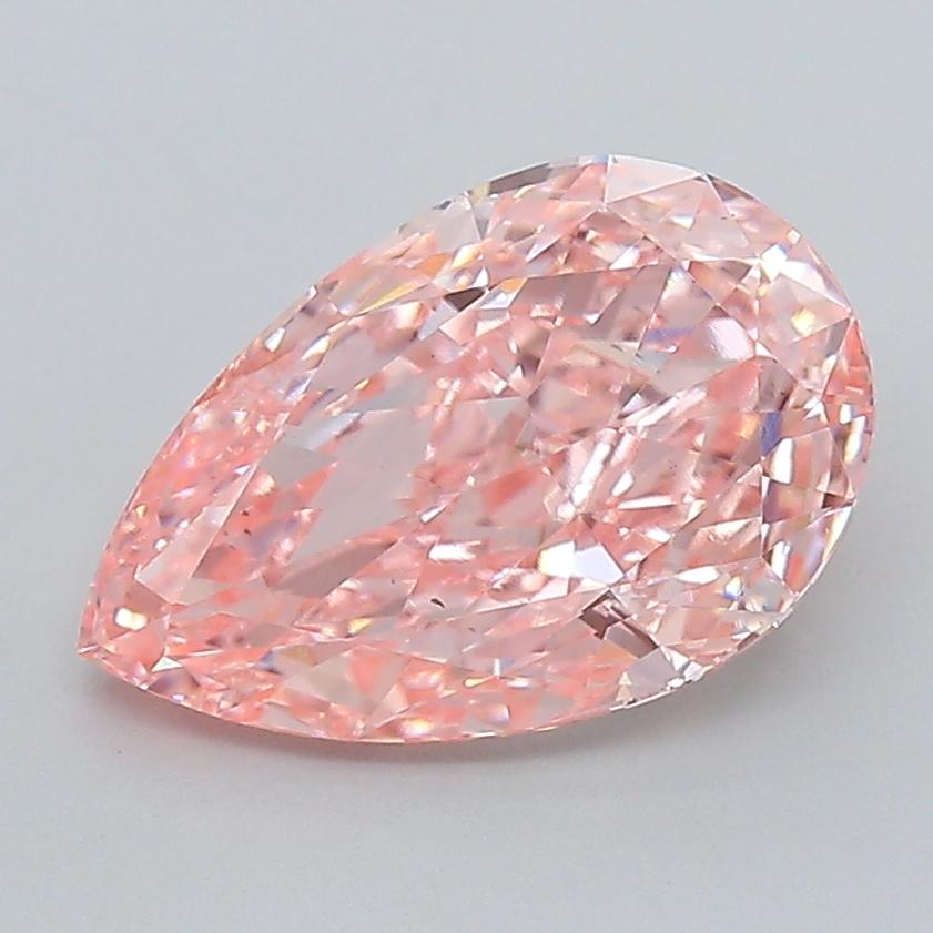 3.02 Ct. Fancy Vivid  Pink Pear Lab Grown Diamond