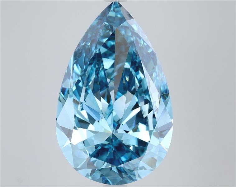 9.00 Ct. Fancy Vivid  Blue Pear Lab Grown Diamond