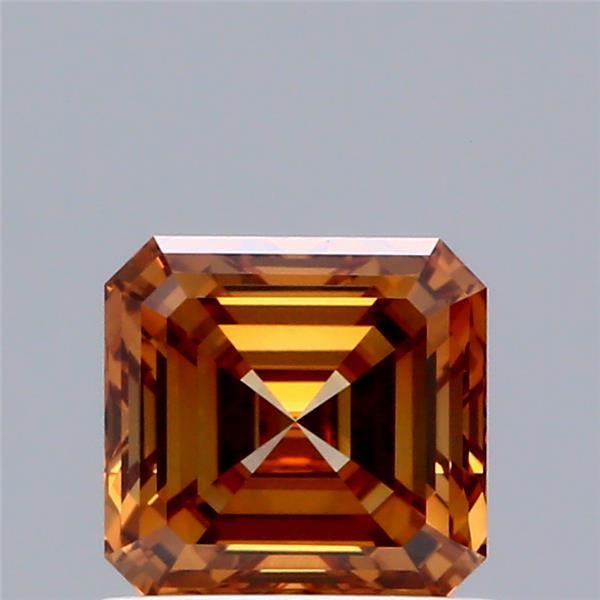0.95 Ct. Fancy Intense Orange Asscher Lab Grown Diamond