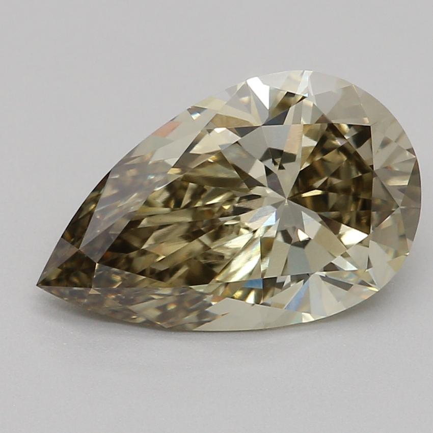 1.57 Ct. Fancy Light Grey Yellow Pear Lab Grown Diamond