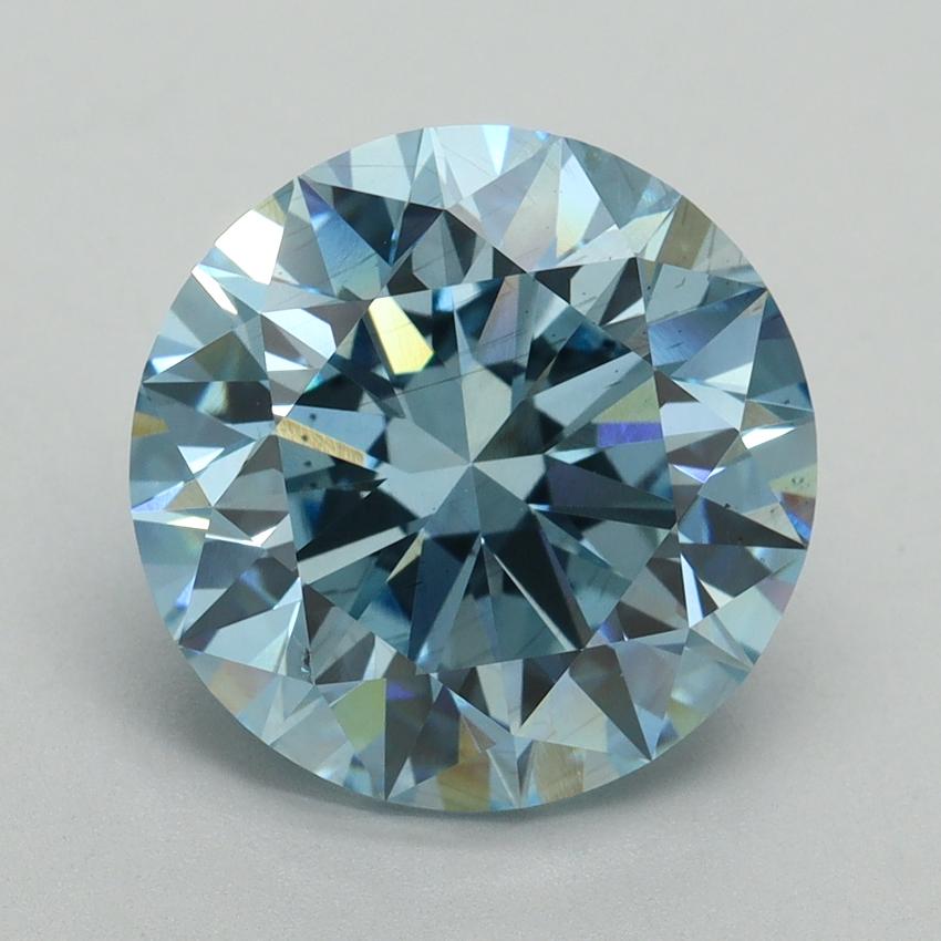 5.84 Ct. Fancy Vivid Blue Round Lab Grown Diamond