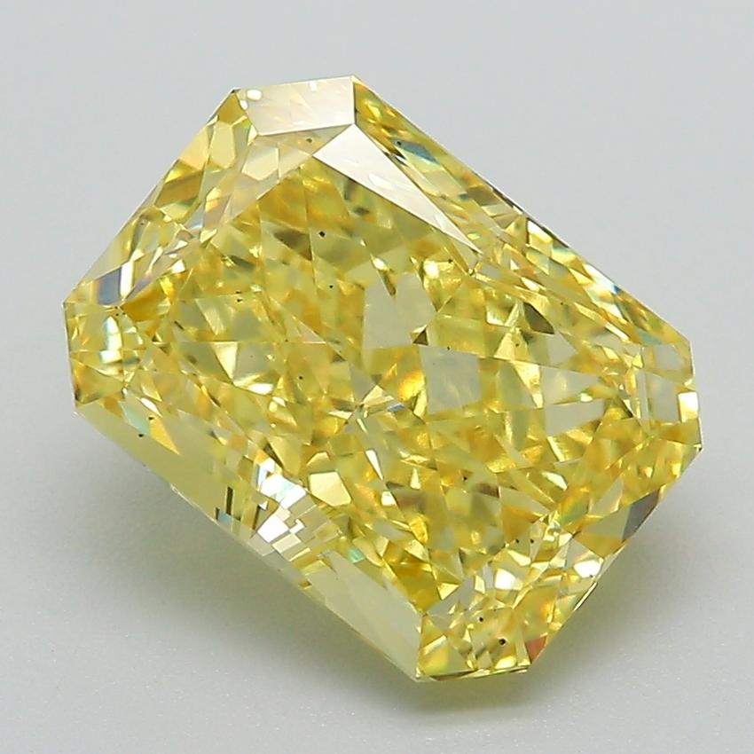 4.04 Ct. Fancy Vivid Yellow Radiant Lab Grown Diamond