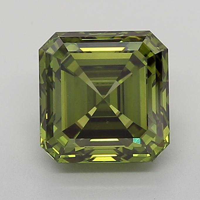 3.50 Ct. Fancy Vivid  Green Asscher Lab Grown Diamond