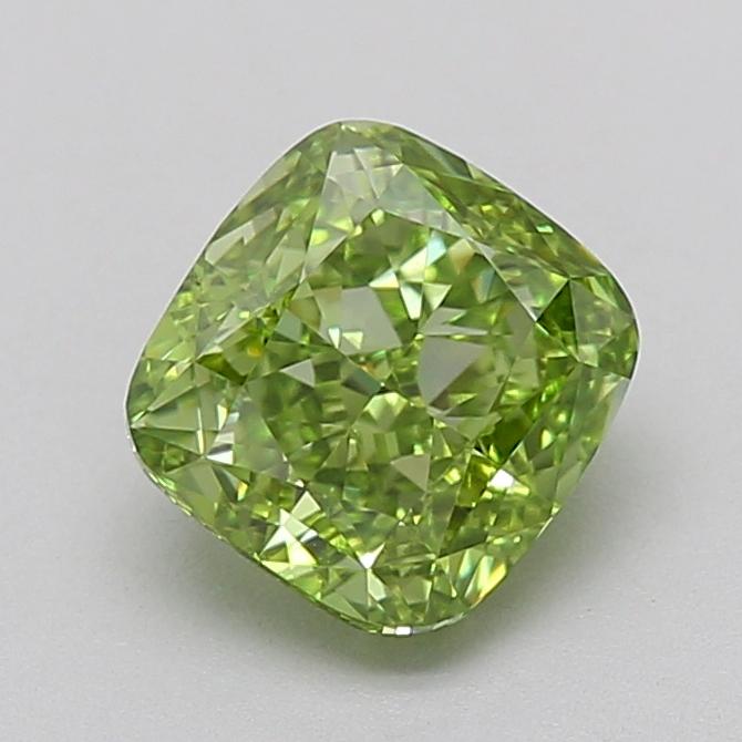 1.50 Ct. Fancy Vivid  Green Cushion Lab Grown Diamond