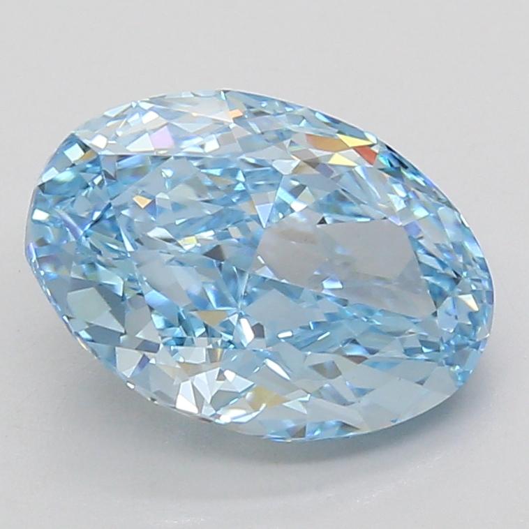 4.02 Ct. Fancy Vivid Blue Oval Lab Grown Diamond