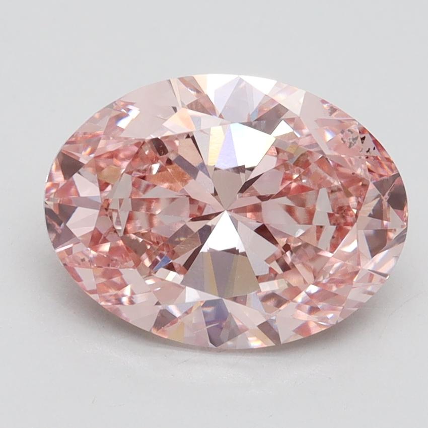 3.20 Ct. Fancy Intense Pink Oval Lab Grown Diamond