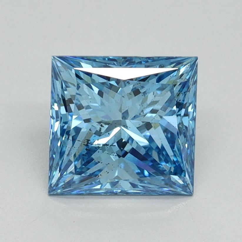1.63 Ct. Fancy Vivid Blue Princess Lab Grown Diamond