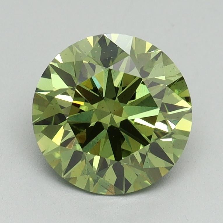 1.55 Ct. Fancy Vivid Green Round Lab Grown Diamond
