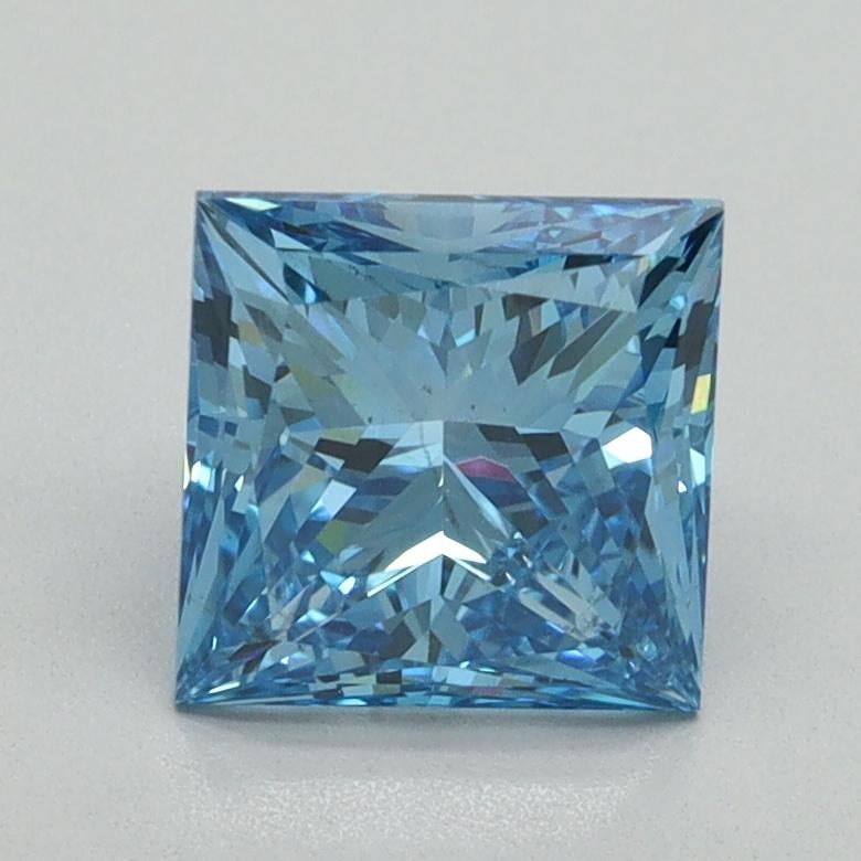 1.61 Ct. Fancy Vivid Blue Princess Lab Grown Diamond