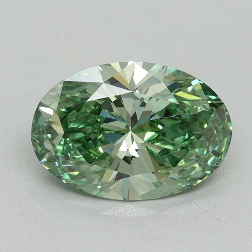 1.61 Ct. Fancy Vivid Green Oval Lab Grown Diamond