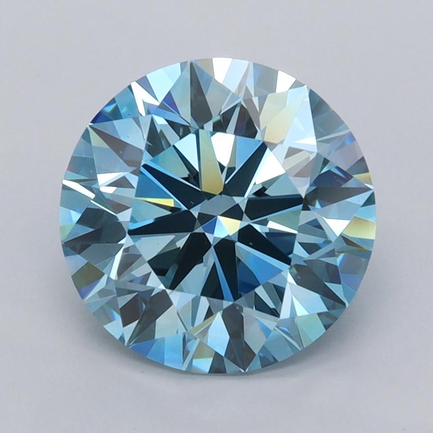 2.69 Ct. Fancy Vivid  Blue Round Lab Grown Diamond