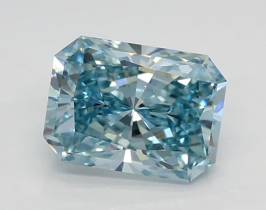 1.72 Ct. Fancy Intense Green Blue Radiant Lab Grown Diamond