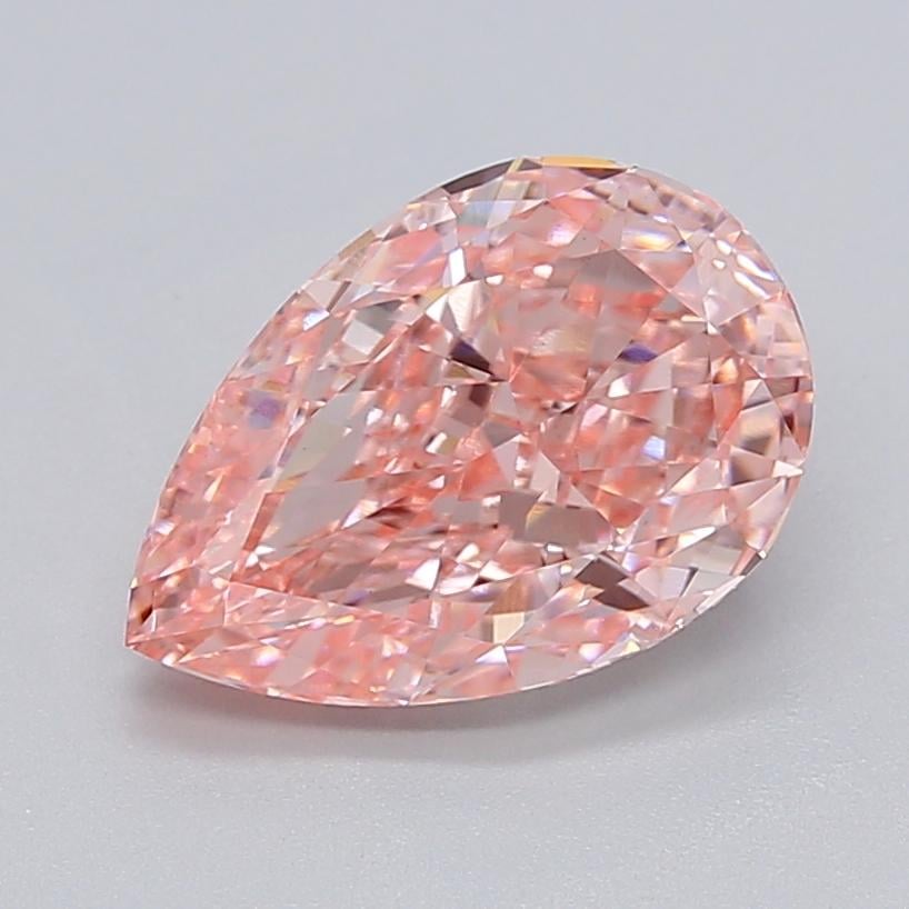 3.83 Ct. Fancy Vivid  Pink Pear Lab Grown Diamond