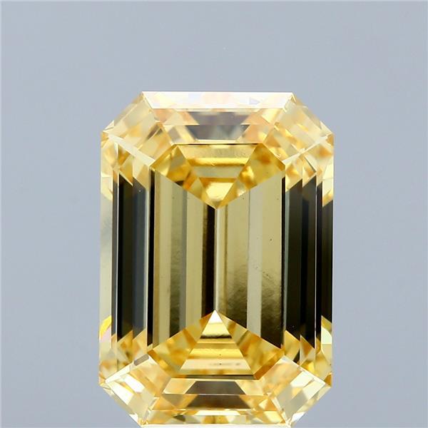 7.32 Ct. Fancy Intense Yellow Emerald Lab Grown Diamond