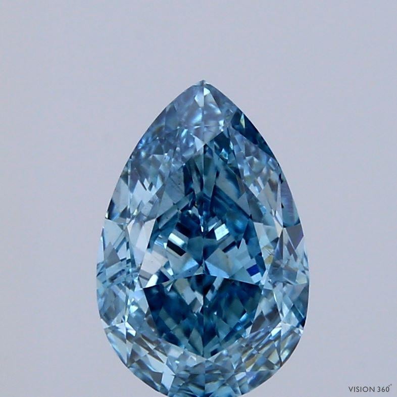2.02 Ct. Fancy Vivid Blue Pear Lab Grown Diamond