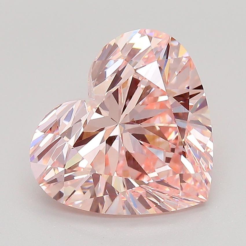 4.06 Ct. Fancy Intense Pink Heart Lab Grown Diamond