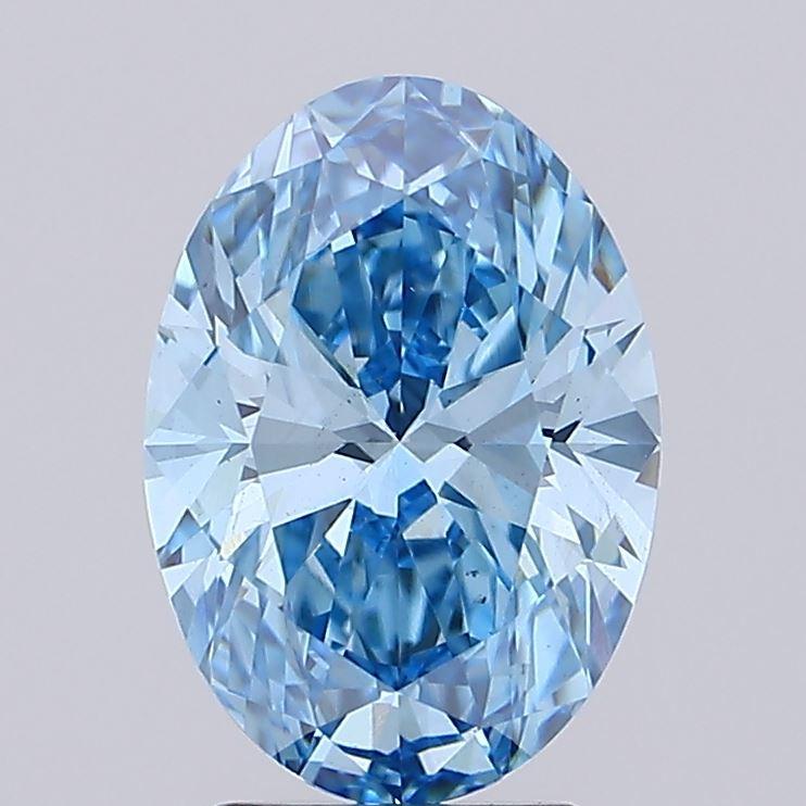 3.00 Ct. Fancy Vivid Blue Oval Lab Grown Diamond
