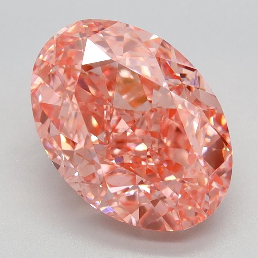 3.28 Ct. Fancy Vivid Pink Oval Lab Grown Diamond