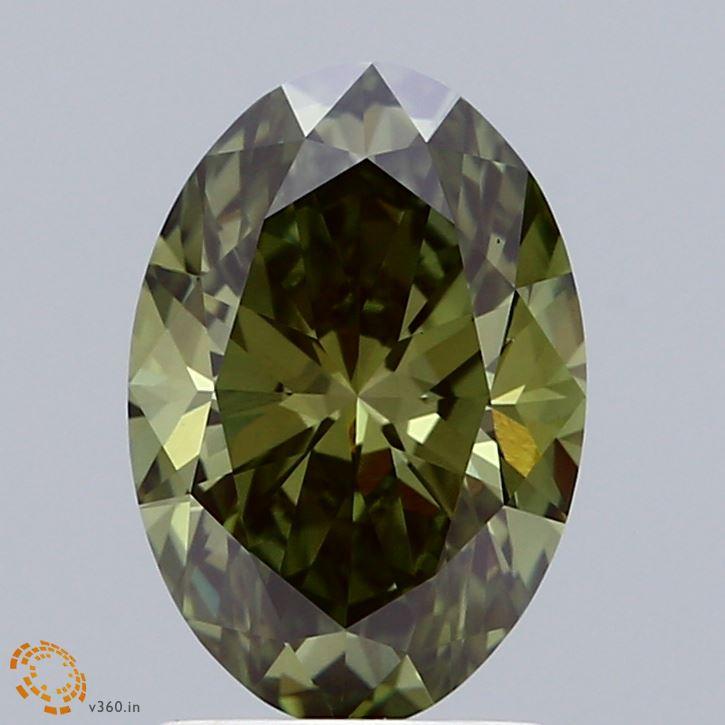 2.00 Ct. Fancy Deep Green Oval Lab Grown Diamond