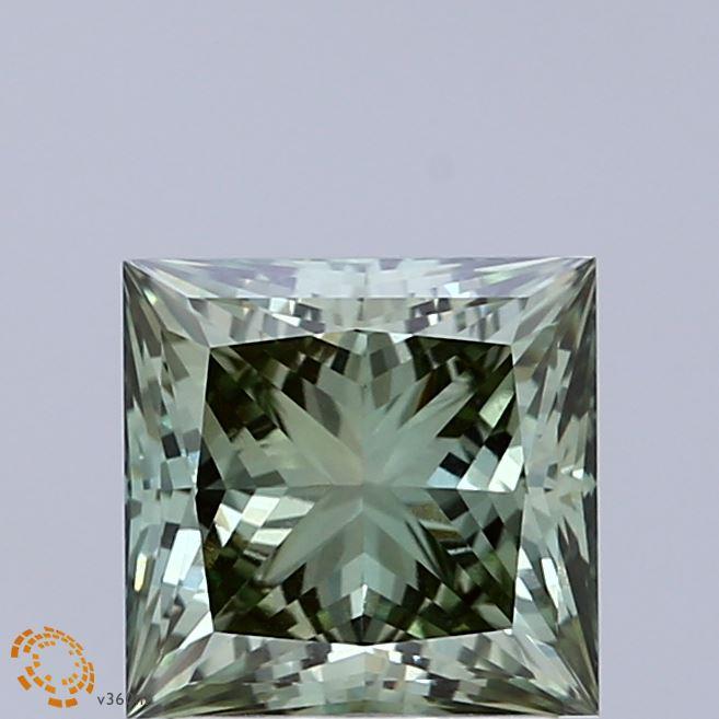 2.00 Ct. Fancy Vivid Green Princess Lab Grown Diamond