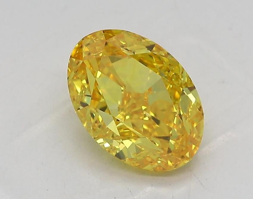 1.77 Ct. Fancy Vivid Yellow Oval Lab Grown Diamond