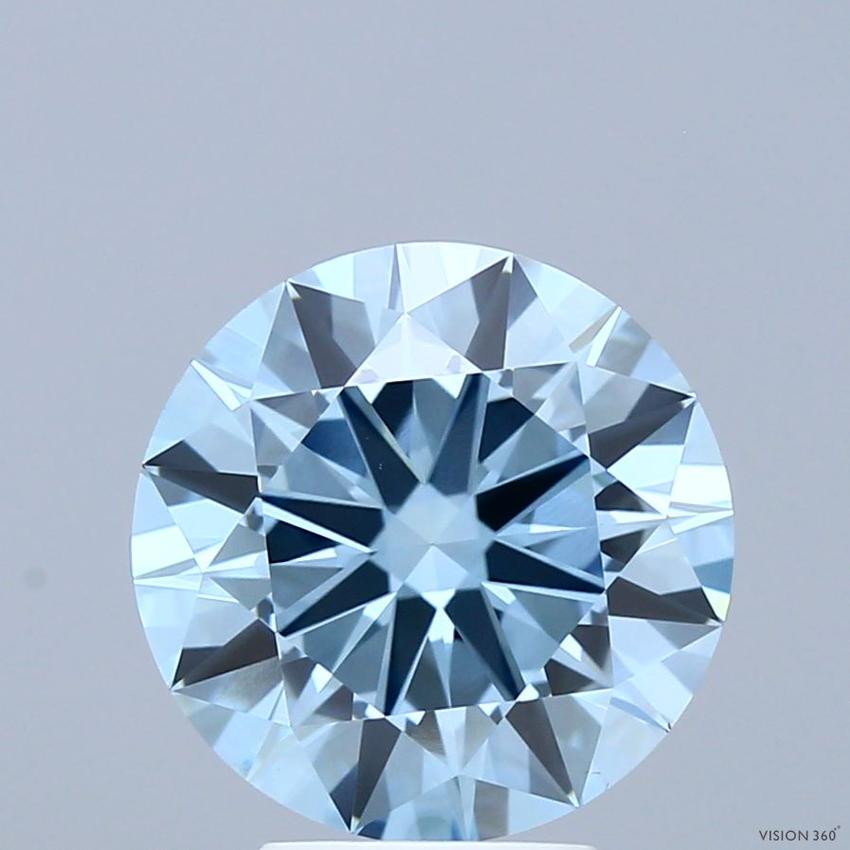3.50 Ct. Fancy Vivid Blue Round Lab Grown Diamond