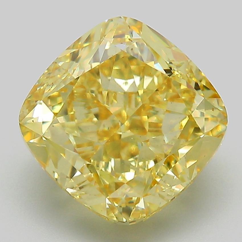 5.22 Ct. Fancy Intense Yellow Cushion Lab Grown Diamond