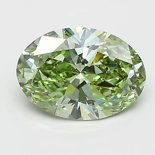 1.51 Ct. Fancy Vivid  Green Oval Lab Grown Diamond