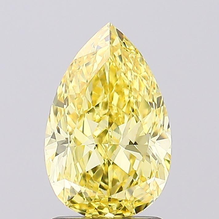 1.75 Ct. Fancy Vivid  Yellow Pear Lab Grown Diamond