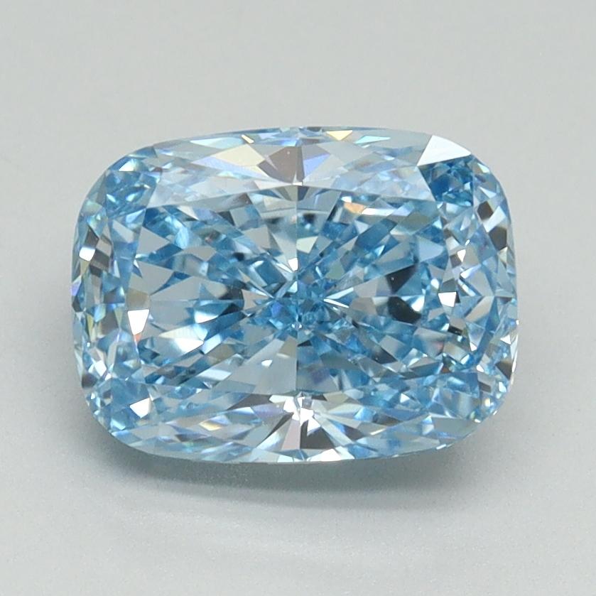 2.06 Ct. Fancy Vivid Blue Cushion Lab Grown Diamond