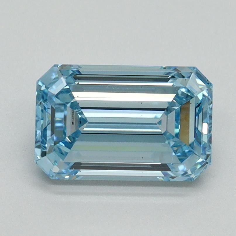 1.53 Ct. Fancy Vivid Blue Emerald Lab Grown Diamond