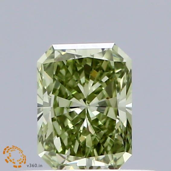0.41 Ct. Fancy Vivid  Green Radiant Lab Grown Diamond