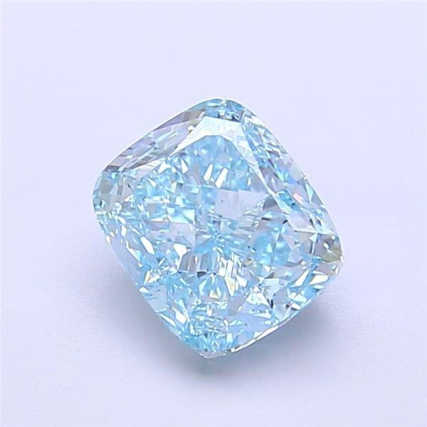 1.52 Ct. Fancy Vivid  Blue Cushion Lab Grown Diamond
