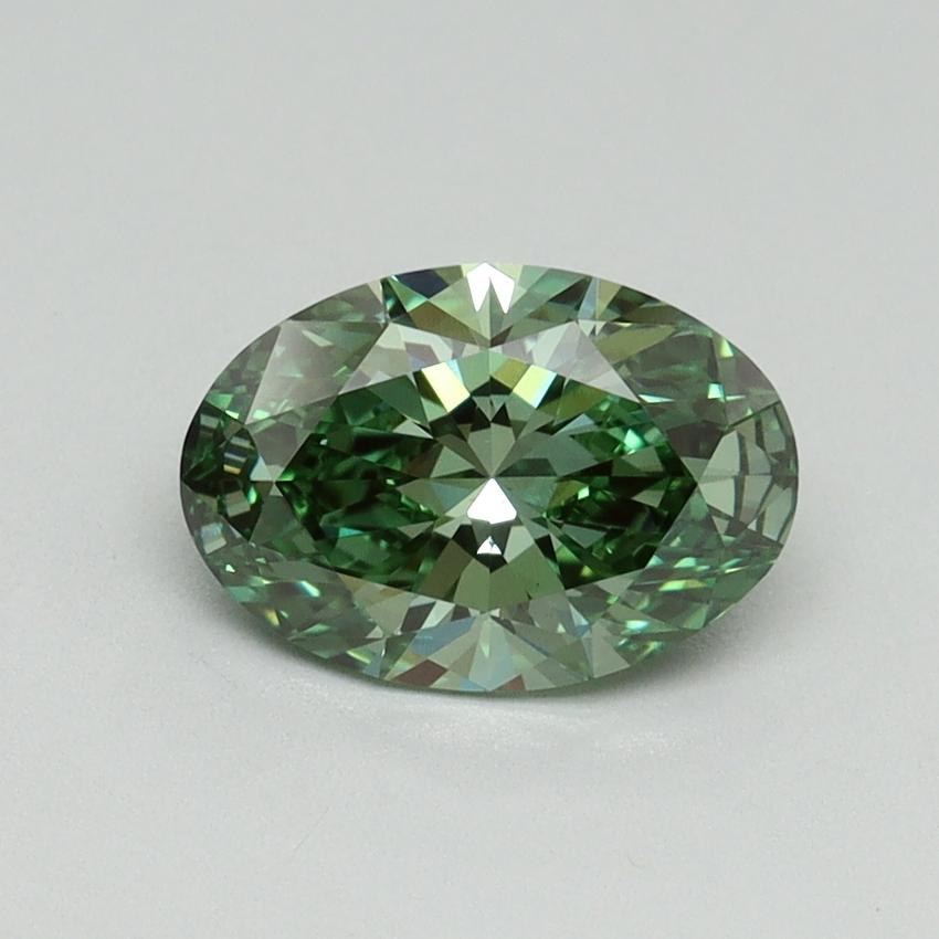 1.26 Ct. Fancy Vivid Green Oval Lab Grown Diamond