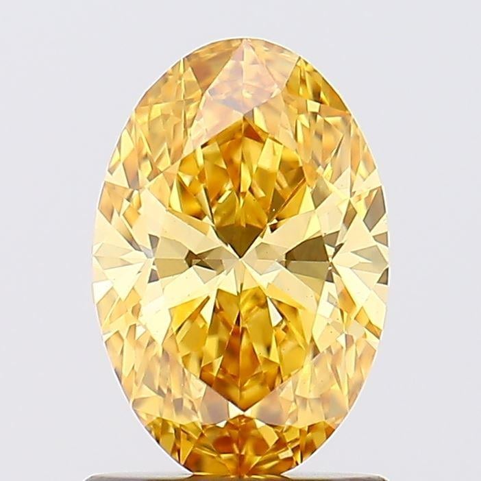 1.04 Ct. Fancy Vivid Yellow Oval Lab Grown Diamond