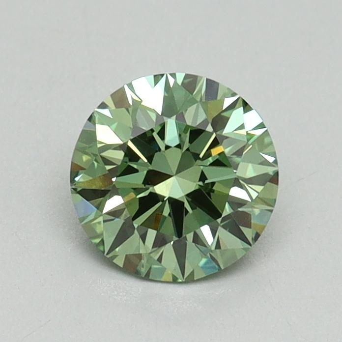 0.71 Ct. Fancy Vivid Green Round Lab Grown Diamond