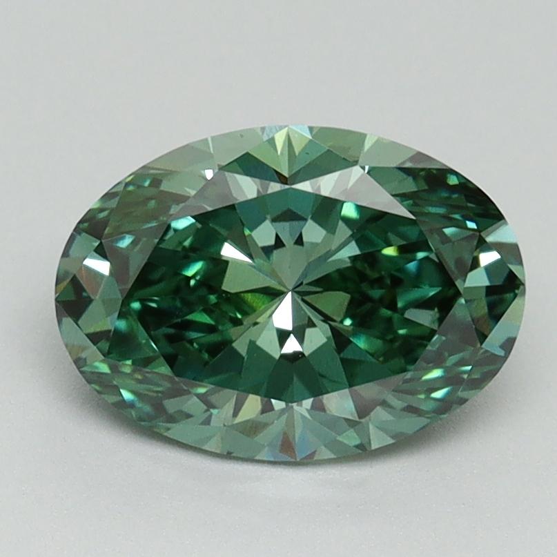 1.57 Ct. Fancy Vivid Green Oval Lab Grown Diamond