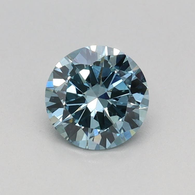0.39 Ct. Fancy Vivid Greenish Blue Round Lab Grown Diamond