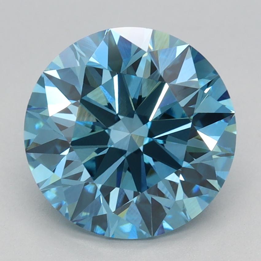 2.50 Ct. Fancy Vivid Blue Round Lab Grown Diamond