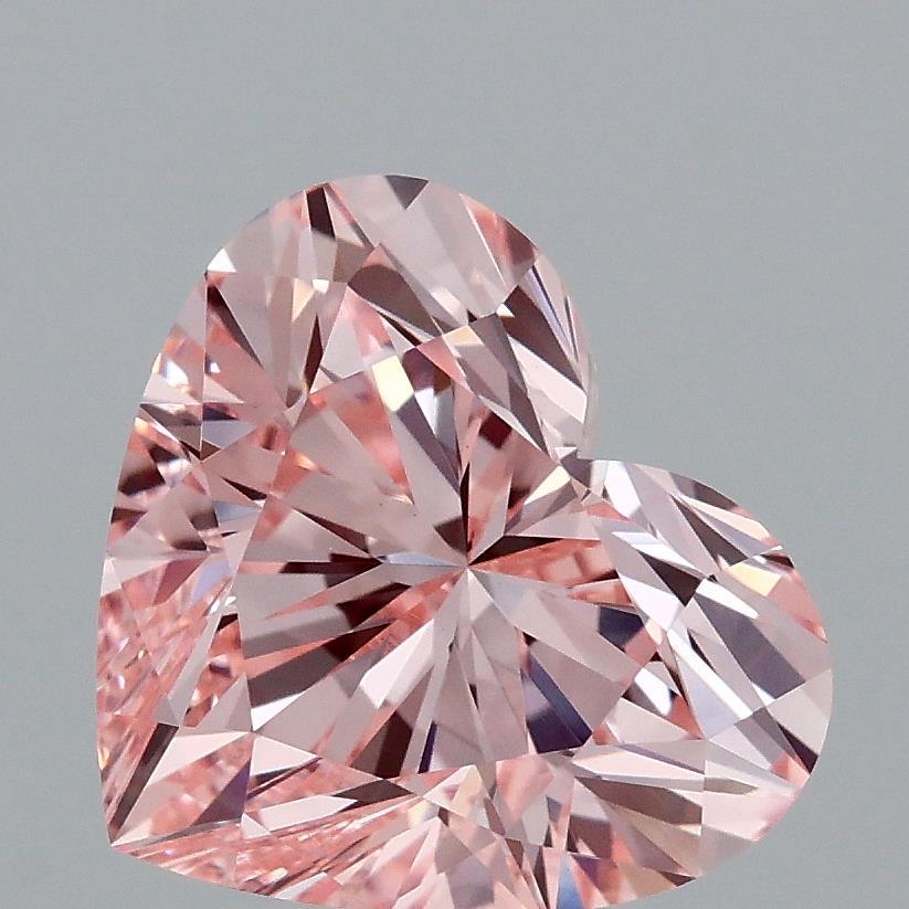 3.02 Ct. Fancy Intense Pink Heart Lab Grown Diamond